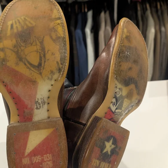 Tin Haul Justice American Brown Western Cowboy Boots Men's 9.5 Captain America - Picture 12 of 16
